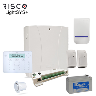 LPAKE-Kit Risco - LightSYS+ Alarm Kit, Elegant Keypad, Sirens & batt, 2x or 3x PET PIR options