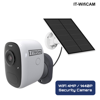 IT-WifiCAM - Camera with Solar Panel +  WiFi 4MP AI Night Vision Security Camera, SD & Cloud Storage