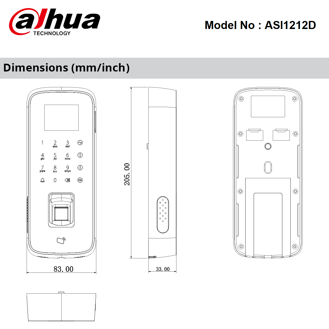 ASI1212D Dimensions