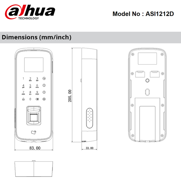 ASI1212D Dimensions