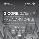B2C0.75FACTCW - Maser 2 Core, 0.75mm², Tinned Copper, Fire Alarm Cable - Grey or Red