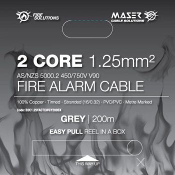 B2C1.25FACTCW - Maser 2 Core, 1.25mm², Tinned Copper, Fire Alarm Cable - Grey or Red