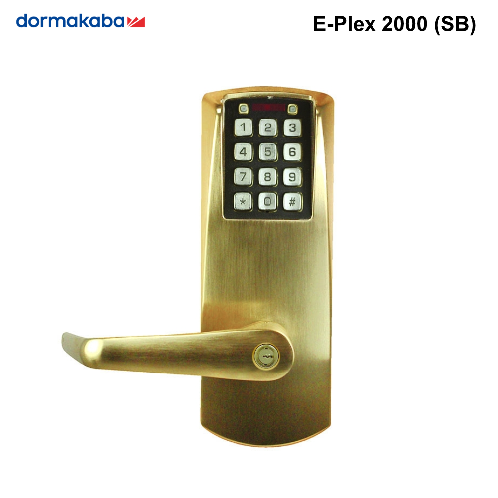 E-Plex2000 - dormakaba Standalone Push Button Lock with key override - 0