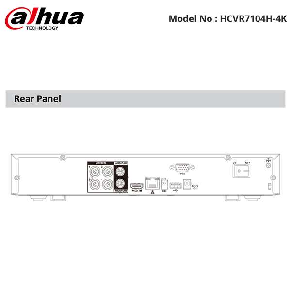 HCVR7104H-4K Rear Panel