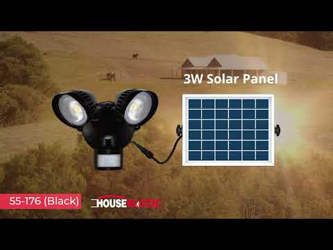 HW-55176 - 8W Twin 2x Spotlights With Motion Sensor & Solar Panel-3