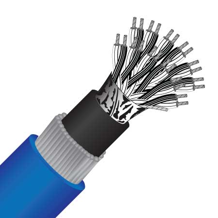 12 pair, 0.5mm², cs, swa, blue, instrumentation cable (mas5012csswa blue) 