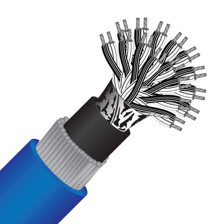 16 pair, 0.5mm², cs, swa, blue, instrumentation cable (mas5016csswa blue) 