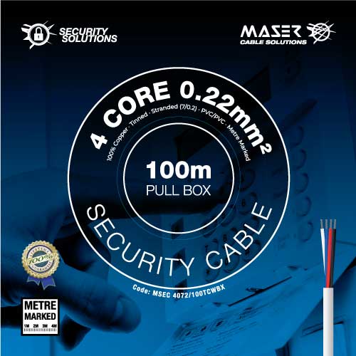 MSEC 4072TCW - 4 Core, 0.22mm², 100% Copper, Tinned, Security Cable