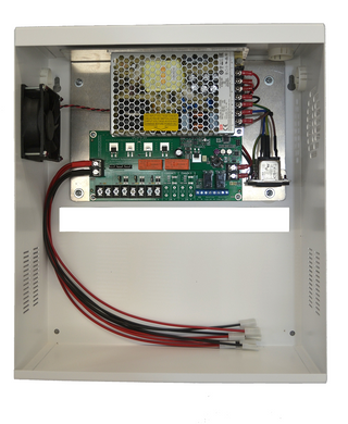 PSU-135-6 - PSU 13.5VDC 6A rated with fused outputs, with charger, in a cabinet