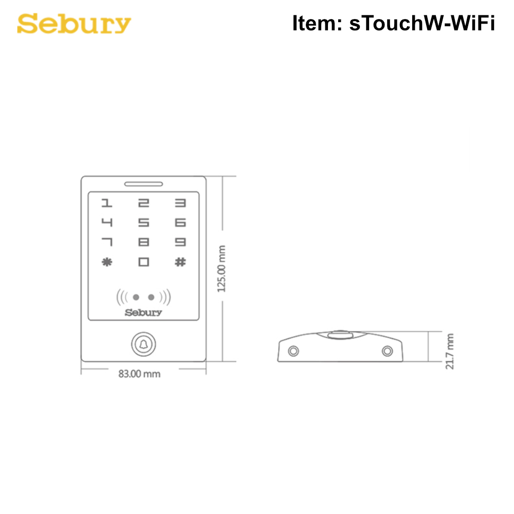 StouchW-WiFi - HID & EM Prox Card Reader & Touch PinPad Entry IP65