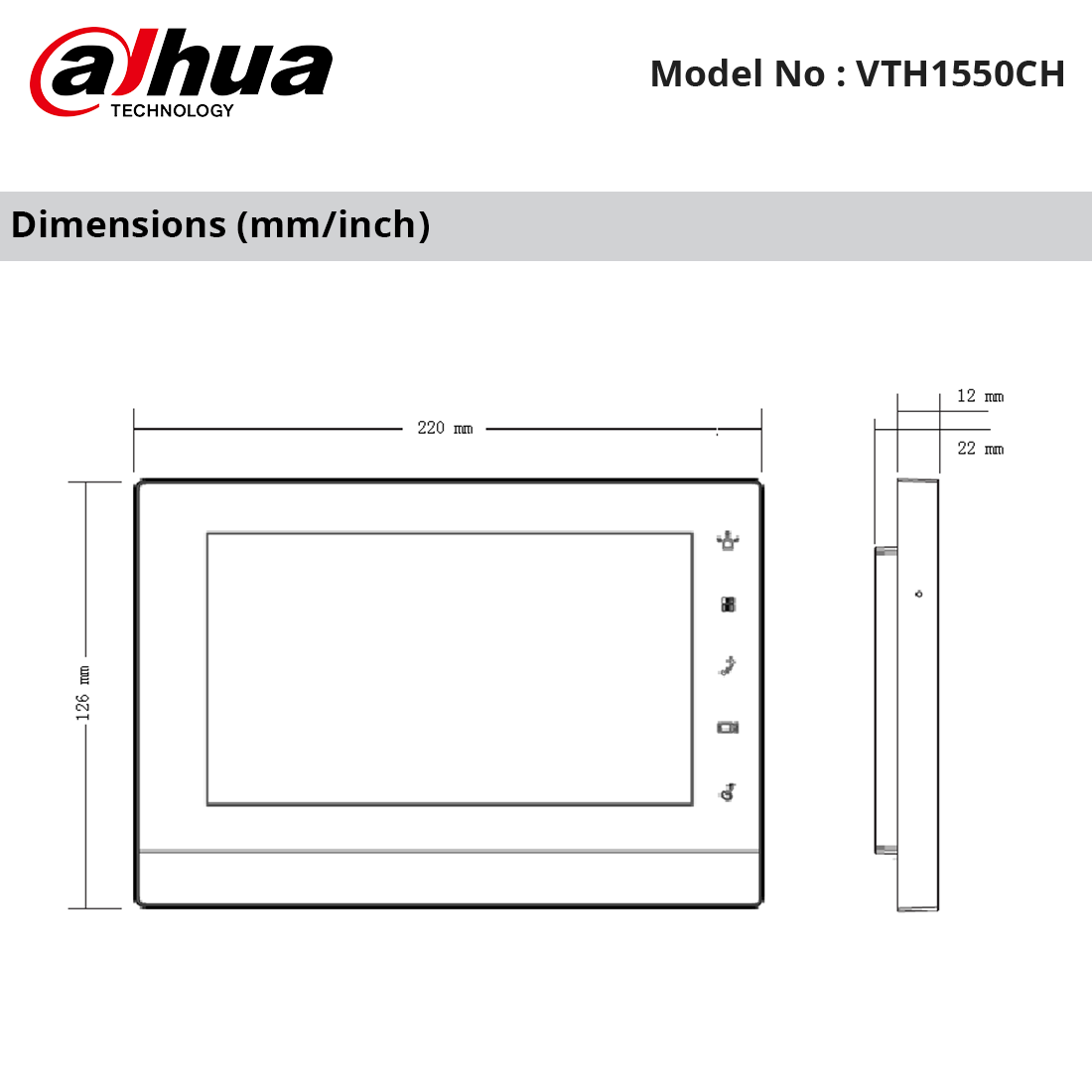 VTH1550CH Dimension