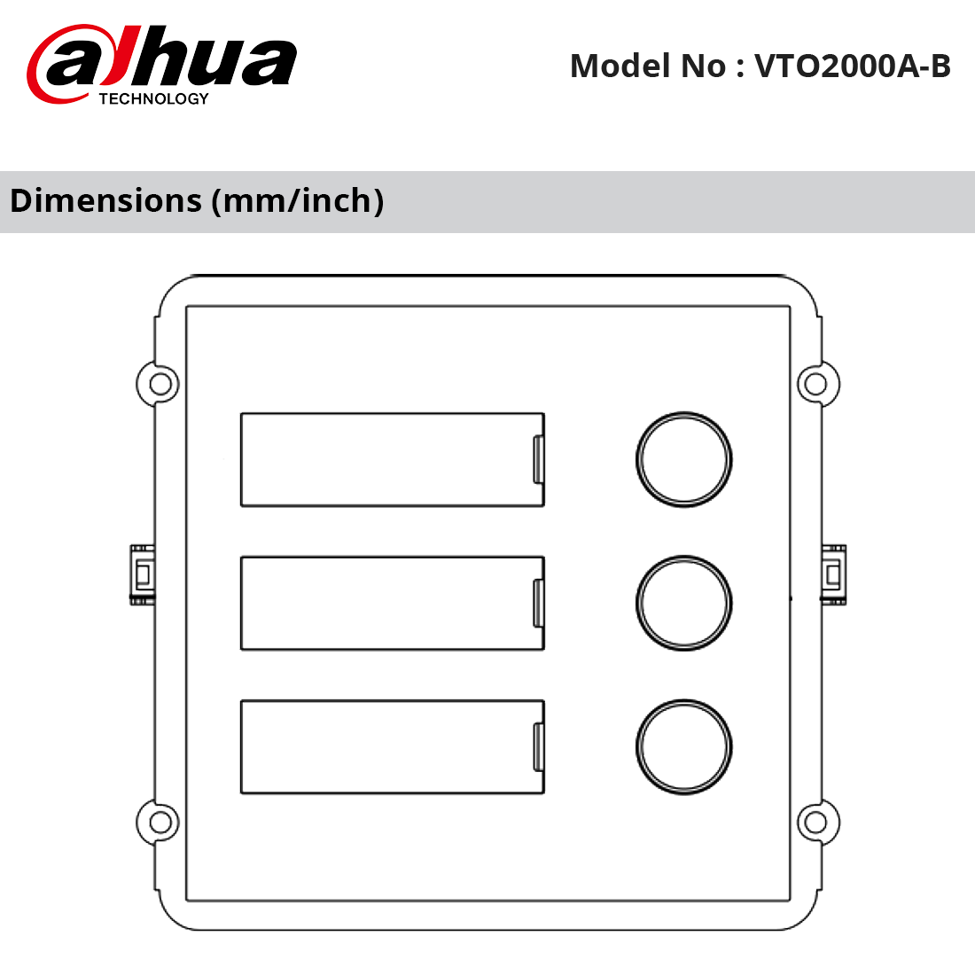 VTO2000A-B Dimensions